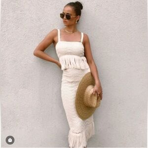 ANTONIO MELANI Ivory Crochet Dress